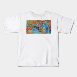 Girls by the Market in Autumn Kids T-Shirt
